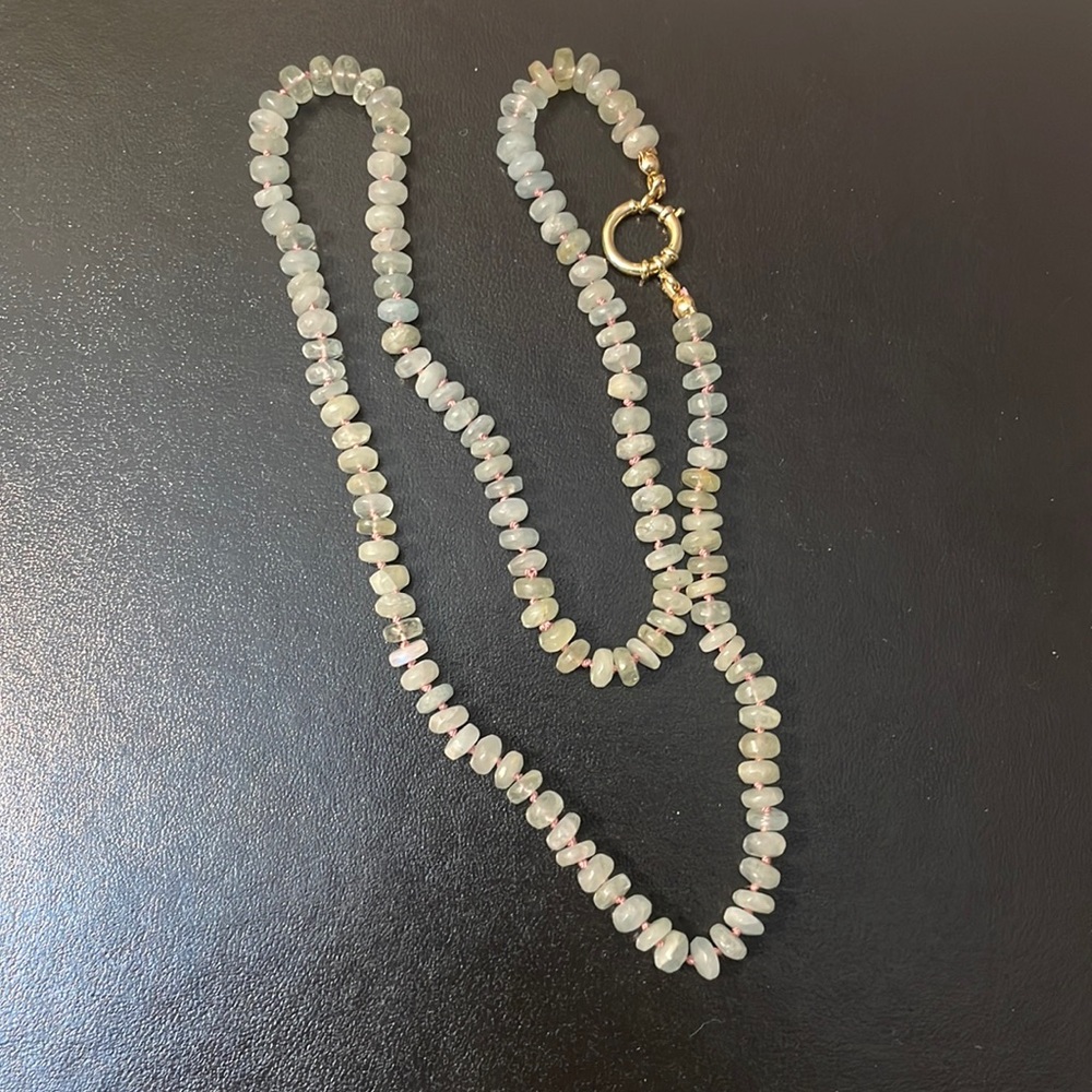 ☘️☘️Host Pick☘️☘️ 20” aquamarine 14kt Solid gold sailor clasp and charm